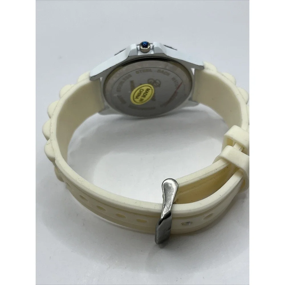 Geneva Legend‎ Women's Watch Rhinestone Bezel White Silicone Band- New Battery